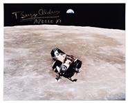Buzz Aldrin Signed 10'' x 8'' Photo of the Apollo 11 Lunar Module Departing the Moon