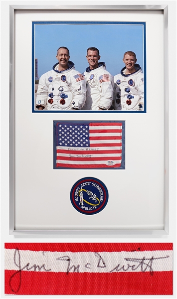 Apollo 9 Flown U.S. Flag, Signed & Certified as Flown by Commander James McDivitt -- With Additional COA Signed by McDivitt, Both With PSA COAs