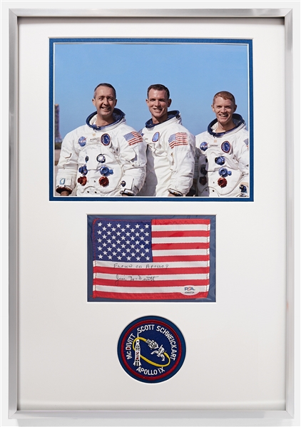 Apollo 9 Flown U.S. Flag, Signed & Certified as Flown by Commander James McDivitt -- With Additional COA Signed by McDivitt, Both With PSA COAs