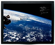 Apollo 9 Crew-Signed 20'' x 16'' Photo -- Signed by Dave Scott, Rusty Schweickart and Jim McDivitt Without Inscription