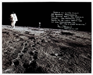 Alan Bean Signed 20'' x 16'' Photo Describing His Experience on the Moon