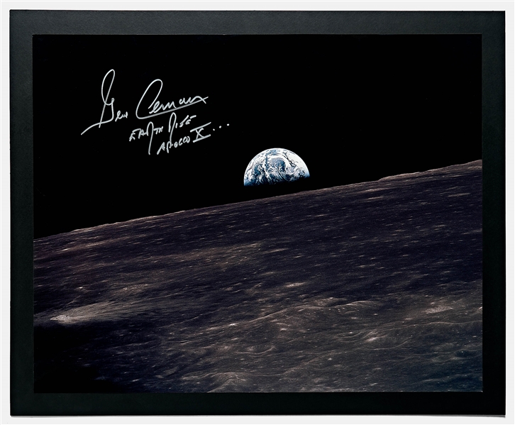 Gene Cernan 20'' x 16'' ''Earthrise'' Signed Photo