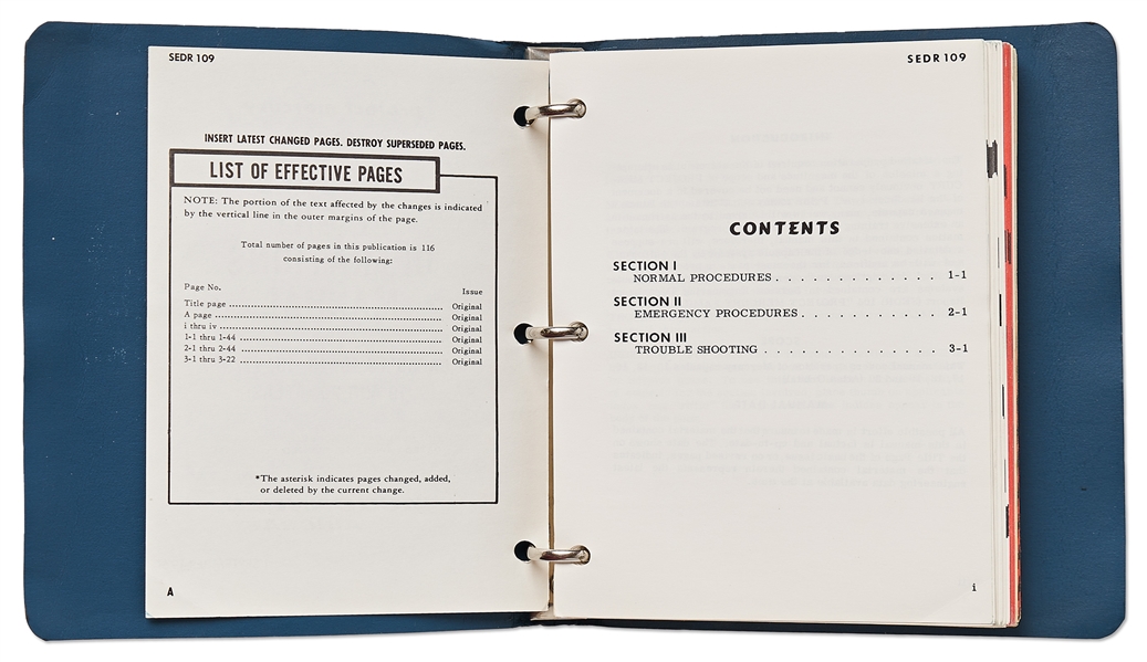 Project Mercury ''Capsule Flight Operations Manual'' #SEDR 109, Dated September 1961 for Capsules 10, 13 and 16-20