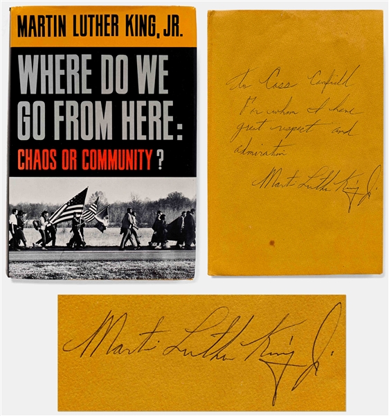 Martin Luther King Signed First Edition of Where Do We Go From Here: Chaos or Community?
