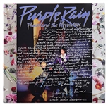 "Purple Rain" Designer Laura LiPuma Signed Album Cover with Handwritten Details on Its Iconic Design -- "We picked the purple he wanted to use (PMS 272)"