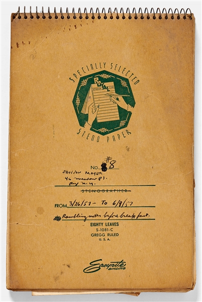 Sheldon Mayers Handwritten Journal from 1957 Titled "Rambling notes before breakfast" -- Over 80 Pages of Observations, Partial Short Stories & Thoughts About Writing