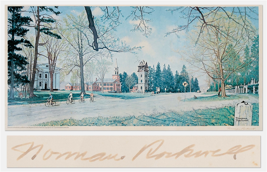 Norman Rockwell Signed Lithograph of His Springtime in Stockbridge