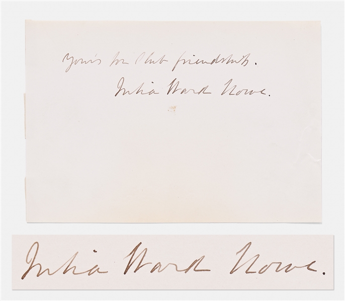 Julia Ward Howe Signed Slip