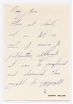 Joseph Heller Autograph Letter Signed -- Heller Writes to a Professor Writing a Book of Critical Essays About Catch-22