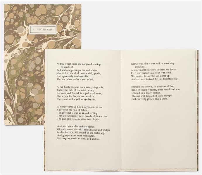 First Edition of Sylvia Plaths Poem "A Winter Ship" -- One of Only 60 Copies Extant, Personally Owned by Sylvia Plath