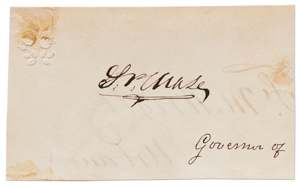 Signature of Salmon P. Chase, Chief Justice of the Supreme Court, Abraham Lincolns Treasury Secretary, and Governor of Ohio
