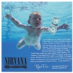 Nirvana"s "Nevermind" LP Record Album, with a Signed Description by Art Director Robert Fisher Regarding the Famous Cover Artwork
