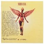 Nirvana"s "In Utero" LP Record Album, with a Signed Description by Art Director Robert Fisher Regarding the Famous Cover Artwork