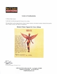 Nirvanas In Utero LP Record Album, with a Signed Description by Art Director Robert Fisher Regarding the Famous Cover Artwork