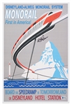 Disneyland Imagineer Robert Gurr Signed Monorail Poster -- With Beckett COA