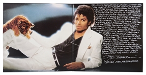 Michael Jackson "Thriller" Album with Handwritten Memory of How the Famous Photos Were Captured by Photographer Dick Zimmerman