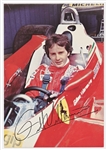 Enzo Ferrari Signed Postcard -- Scuderia Ferrari Postcard from 1979 Features Gilles Villeneuve for Ferrari's Formula One Team