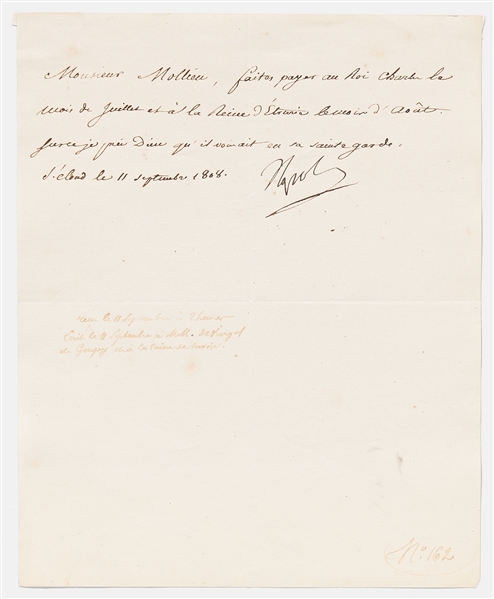 Napoleon Bonaparte Letter Signed ''Napoleon''