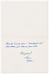 Harper Lee Christmas Card Signed With Handwritten Note