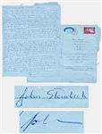 John Steinbeck Autograph Letter Signed John Steinbeck -- From England Opening with Canterbury Tales, Whan that Aprille wip his shoures soote - The droghte of March hath perced to the roote