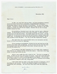 John Steinbeck Letter Signed -- Steinbeck Gifts a Cross Made of Wood Found in Jerusalem by His Grandfather After a Lightning Storm -- ''...My grandfather Steinbeck was in the Holy Land...''