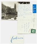 John Steinbeck Autograph Postcard Signed -- "...by George, the words are beginning to roll! And they will too!..."