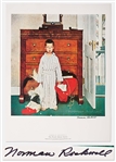 Norman Rockwell Signed Lithograph of His Famous Painting The Truth About Santa -- Measures 19 x 25