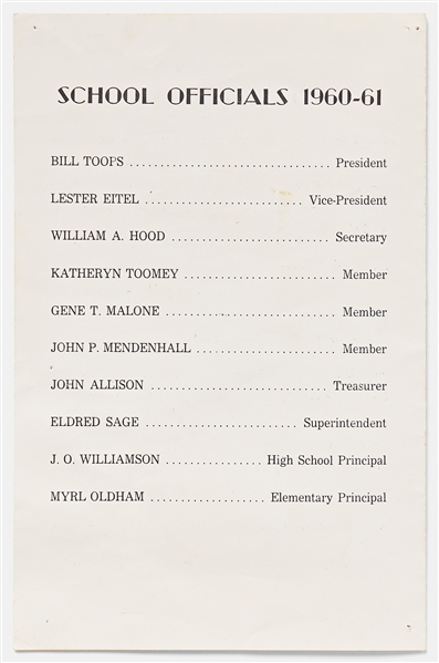 Walt Disney Signed Program to the Dedication of the Walt Disney Elementary School in His Hometown of Marceline, Missouri -- Without Inscription