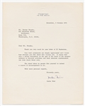 Golda Meir Letter Signed as Prime Minister Regarding the Munich Olympics Massacre of 12 Israeli Athletes & Coaches -- ''...I know how strongly you feel about this vicious act...'' -- With PSA COA