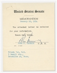 John F. Kennedy Note Signed as U.S. Senator -- With University Archives COA
