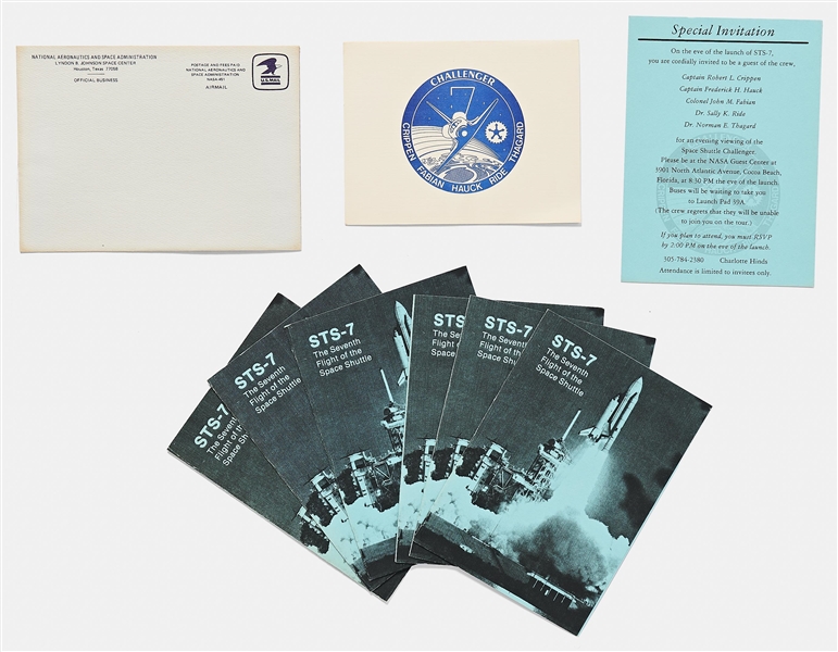 Sally Ride's Personally Owned Collection of STS-7 Space Shuttle Challenger Launch Invitations & Stationery