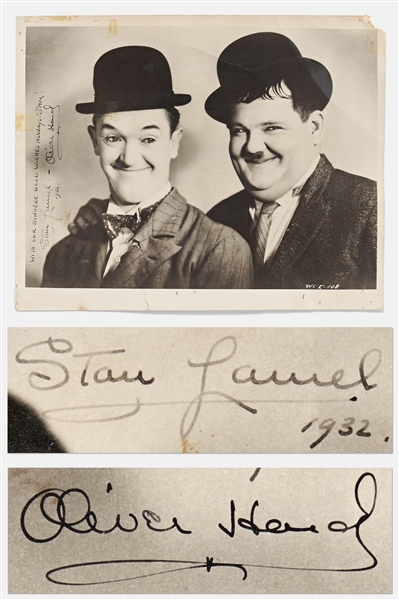 Laurel and Hardy Signed 8 x 10 Photo from 1932