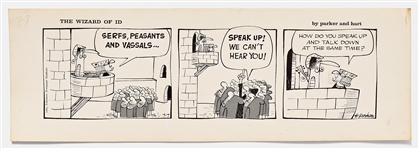 Lot of Four ''Wizard of Id'' Comic Strips from 1965
