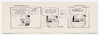 Lot of Four ''Wizard of Id'' Comic Strips from 1965