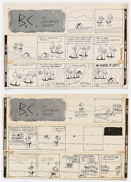 Lot of Two B.C. Sunday Comic Strips from 1959-1960