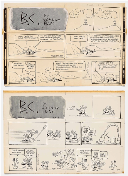 Lot of Two B.C. Sunday Comic Strips from 1963