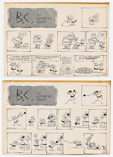 Lot of Two B.C. Sunday Comic Strips from 1964