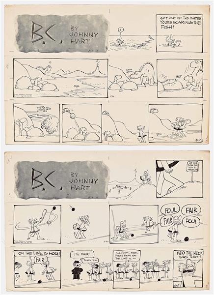 Lot of Two B.C. Sunday Comic Strips from 1964