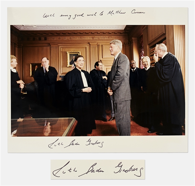 Ruth Bader Ginsburg 8 x 10 Signed Photo as the Newly Sworn-In Supreme Court Justice