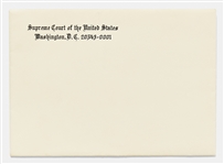 Ruth Bader Ginsburg Autograph Note Signed on U.S. Supreme Court Cardstock -- Cheers on becoming a citizen