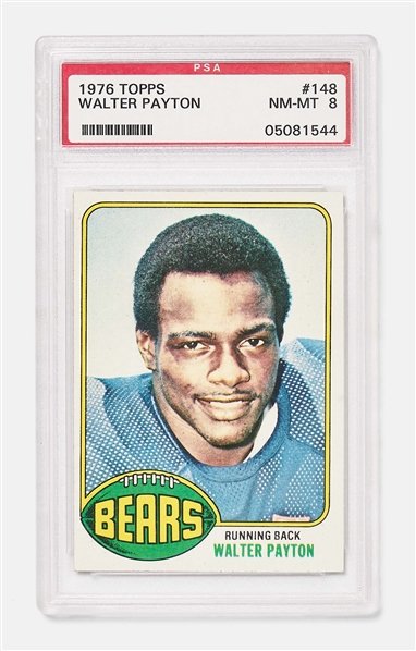 1976 Topps Walter Payton Rookie Card -- PSA 8
