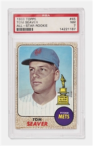 Tom Seaver 1968 Topps All Star Rookie Card #45 -- PSA Graded Near Mint 7