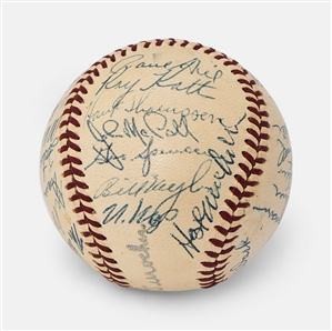 World Series Champions 1954 New York Giants Team Signed Ball -- Including Willie Mays, Hoyt Wilhelm & Monte Irvin -- From the Estate of Larry Jansen -- With PSA/DNA COA