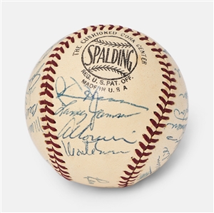 World Series Champions 1954 New York Giants Team Signed Ball -- Including Willie Mays, Hoyt Wilhelm & Monte Irvin -- From the Estate of Larry Jansen -- With PSA/DNA COA