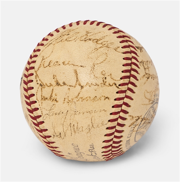 Baseball Signed by 30 All-Stars of the 1950s -- Stan Musial, Jackie Robinson, Warren Spahn & More -- From the Larry Jansen Estate