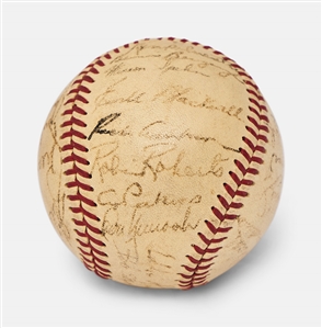 Baseball Signed by 30 All-Stars of the 1950s -- Stan Musial, Jackie Robinson, Warren Spahn & More -- From the Larry Jansen Estate