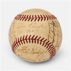 Baseball Signed by 30 All-Stars of the 1950s -- Stan Musial, Jackie Robinson, Warren Spahn & More -- From the Larry Jansen Estate