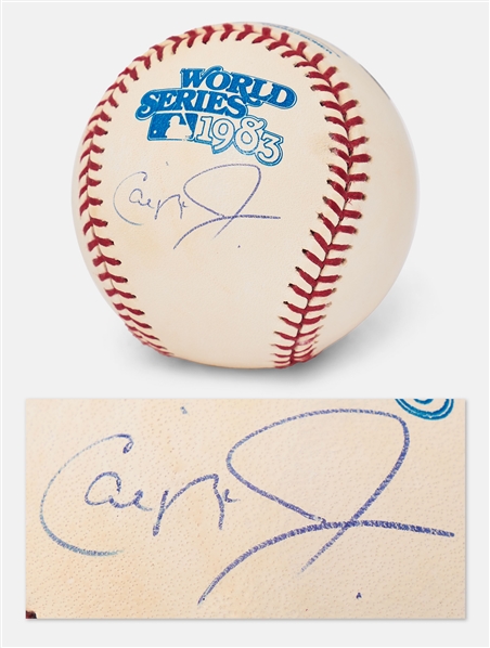 Cal Ripken, Jr. Signed 1983 World Series Commemorative Baseball -- With MLB Hologram COA