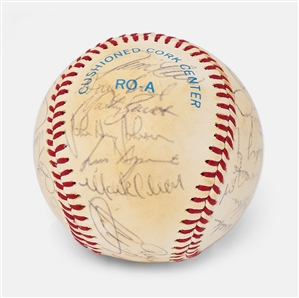 Boston Red Sox 1982 Team-Signed Baseball -- With 30 Signatures Including Wade Boggs, Carl Yastrzemski and Tony Perez