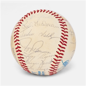 Boston Red Sox 1982 Team-Signed Baseball -- With 30 Signatures Including Wade Boggs, Carl Yastrzemski and Tony Perez